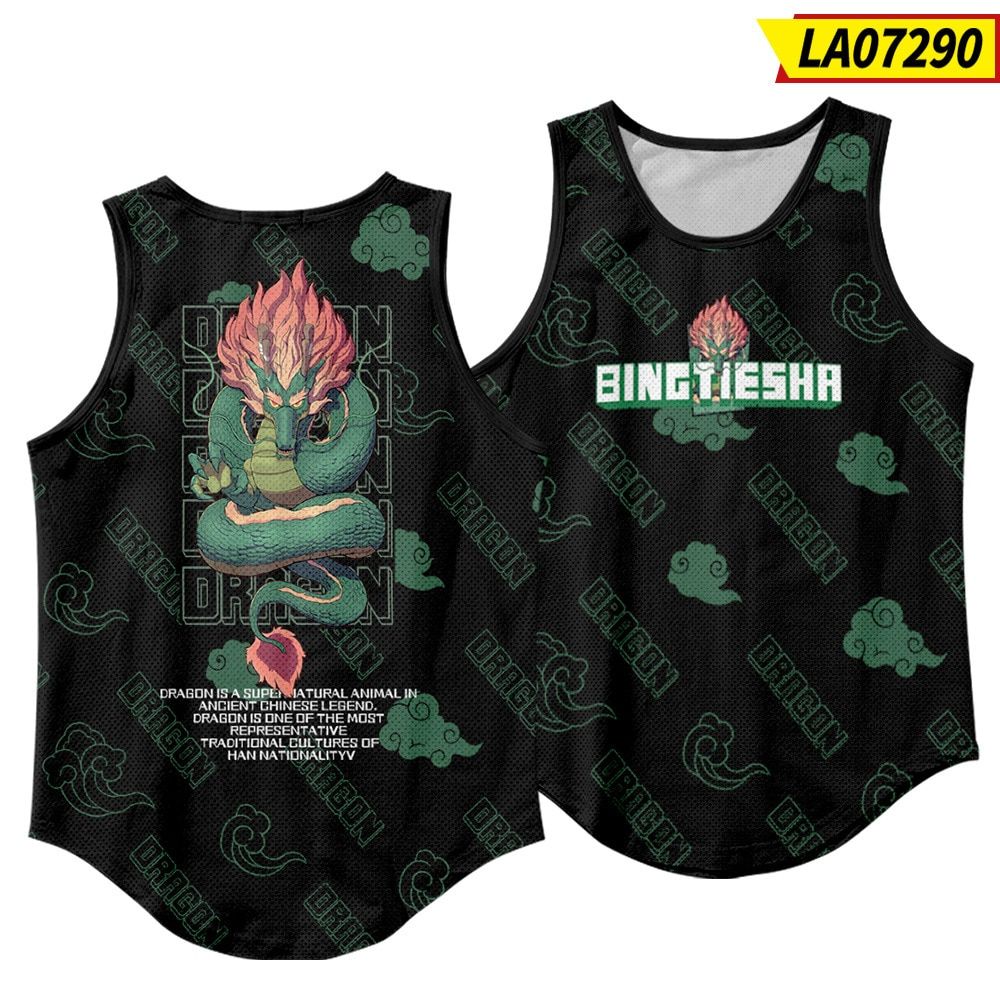 Gym Workout Men Fitness Sleeveless Black Print TaTops Men Bodybuilding Srtswear Vest Muscle Singlet