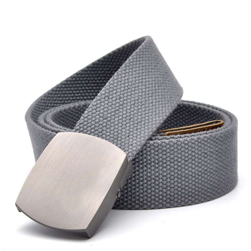 Canvas Belt For Men With Automatic Buckle Man Canvas Tactical Belts Without Holes Military Belt Width 3.8CM Extended 160 CM