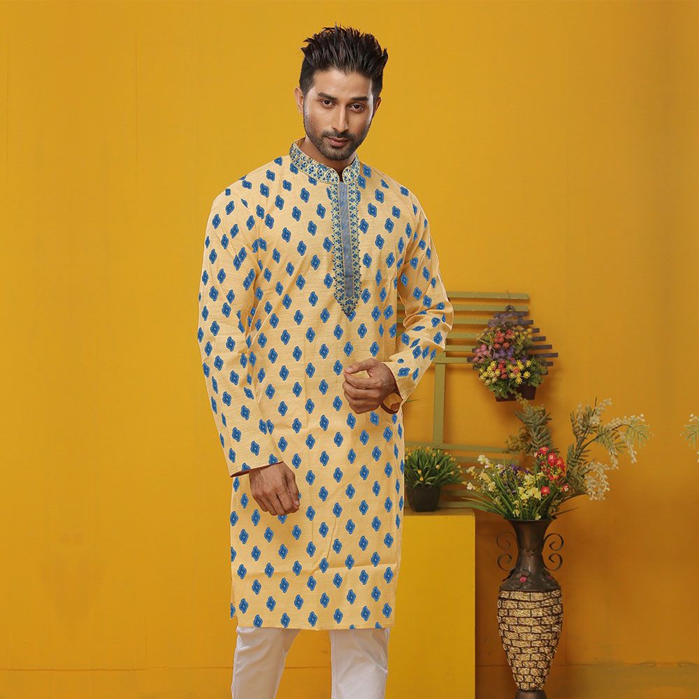 New Stylish Semi Long Cotton Panjabi for Men