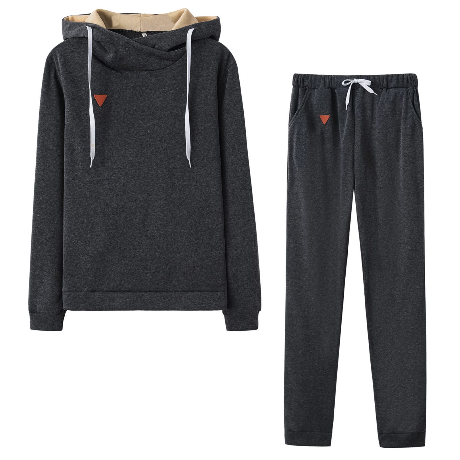 Top Pants Set Drawstring Windproof Plush Pullover Trousers