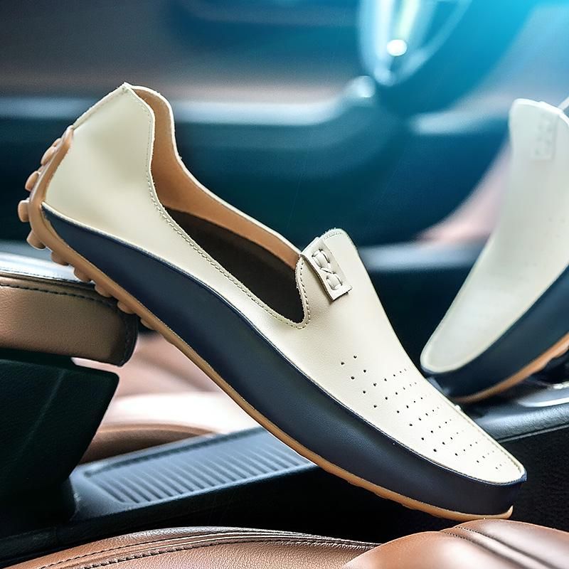 Fashion Men Waterproof Driving Shoes Men Breathable Casual Loafers Shoes Men Peas Shoes Slip on Shoes Men Plus Size 36-47