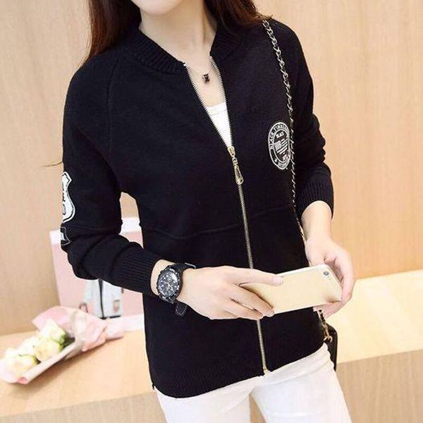 Black Cotton Casual Long Sleeve Jacket For Women - Winter Collection For Women - Jacket For Women