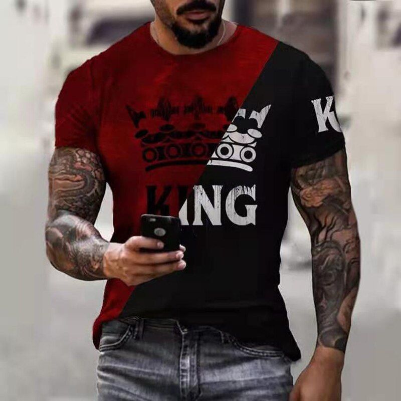Oversized T Shirt For Men Casual Short Sleeve Hop Smiling Face Print Fashion O-NeckTee Shirt Pullover Mens T-Shirt Top