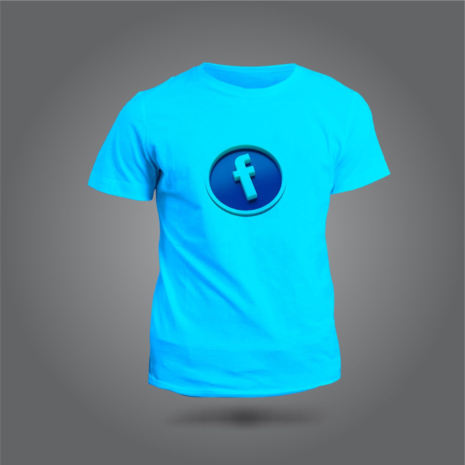 Facebook Logo Design Sleeve Printed T-shirt