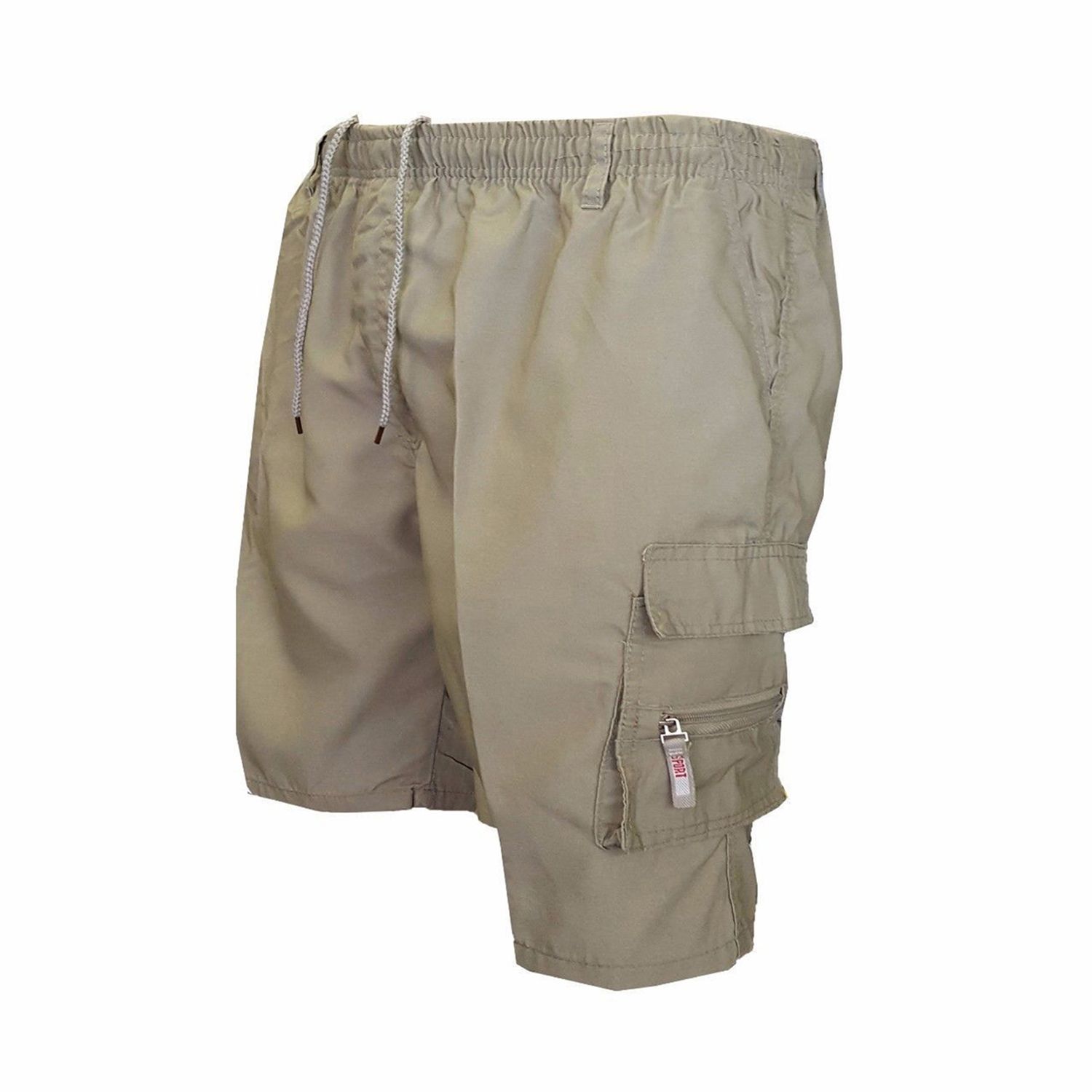 Cargo Shorts Solid Color Drawstring Men Loose Multi Pockets Shorts for Fitness