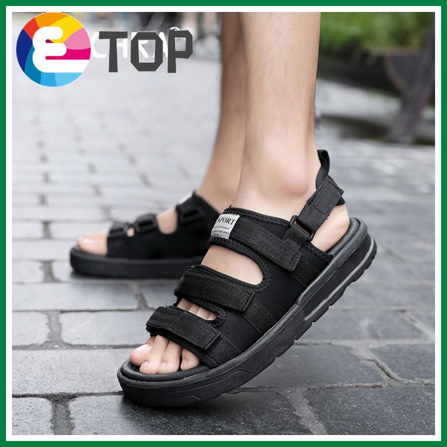 Uni Sandals Men Fashion Korean Beach Sandals Big Size 36-45 Slippers For Men Black Casual Shoes Men Roman Men Shoes