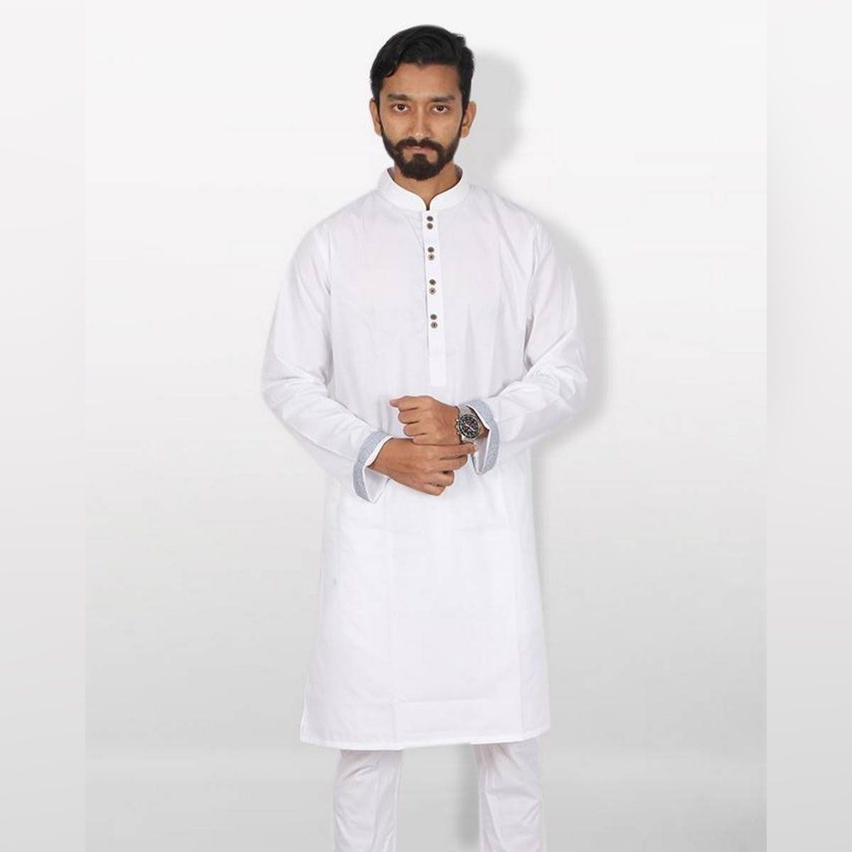 Cotton Casual Panjabi For Men - White