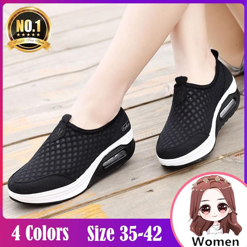 Korean Slip On Sneakers For Women  Mesh Platform Wedges Shoes For Women Korean Rubber Shoes For Women  Sports Running Shoes For Women Slip On Shoes For Women Loafers shoes for women Casual Shoes For Women Boat Shoes For Women