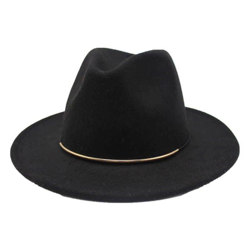 Fashion Wool Women Outback Fedora Hat For Winter Autumn ElegantLady Floppy ClocWide Brim Jazz Panama Big Size Caps 56-58CM