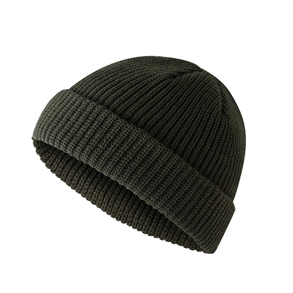Unisex Knitted Beanie Hat Warm Brimless Cuff Skullcap Sailor Cap