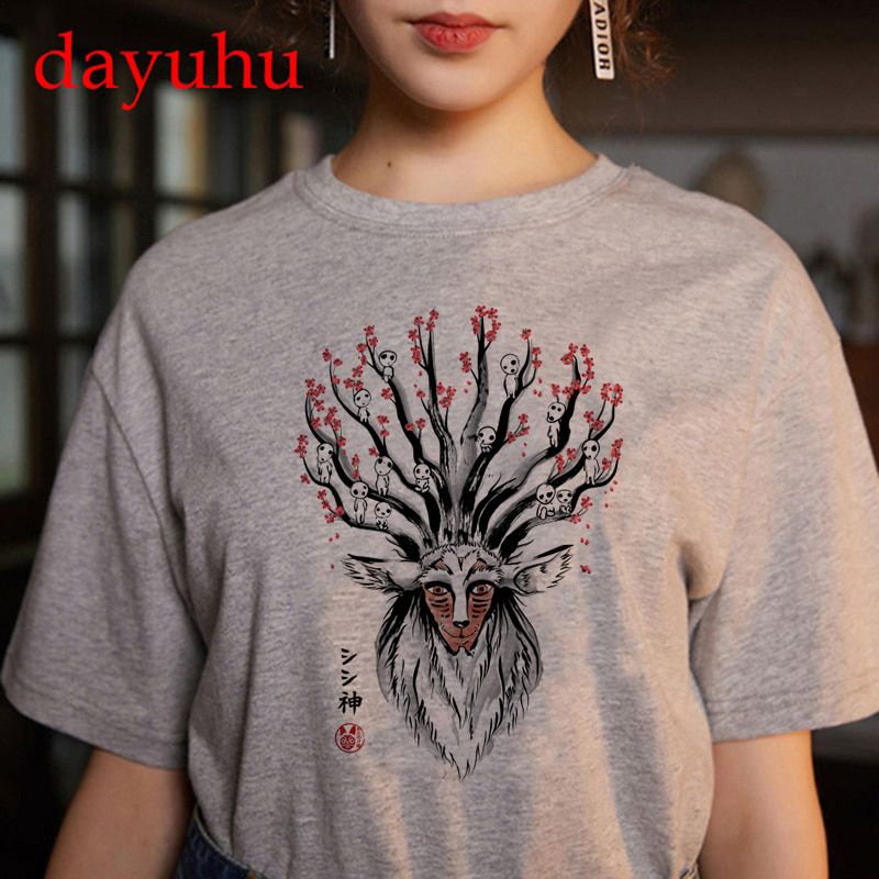 Totoro Studio Ghibli Harajuku Kawaii T Shirt Women Ullzang spirited away Tshirt Funny Cartoon T-shirt Cute Anime Top Tee Female