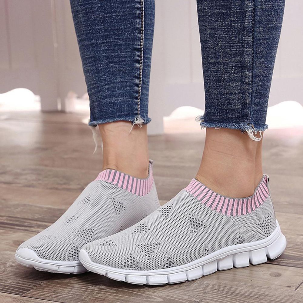 New arrivals korean fashion boots for women Leisure Women's Outdoor Mesh Lace Up Sports Shoes Run Breathable Shoes Sneakers