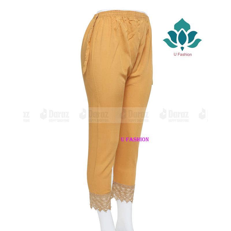 Bottom Lace Cotton Linen Mix Teenager Pant Cut Payjama Jeggings