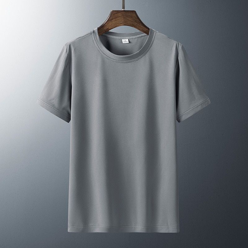 T Shirt Men 6XL 7XL 8XL Sports Running Fitness Quick Dry Plus Size Solid Color Black T-shirts Summer Tee Breathable Tshirt Loose