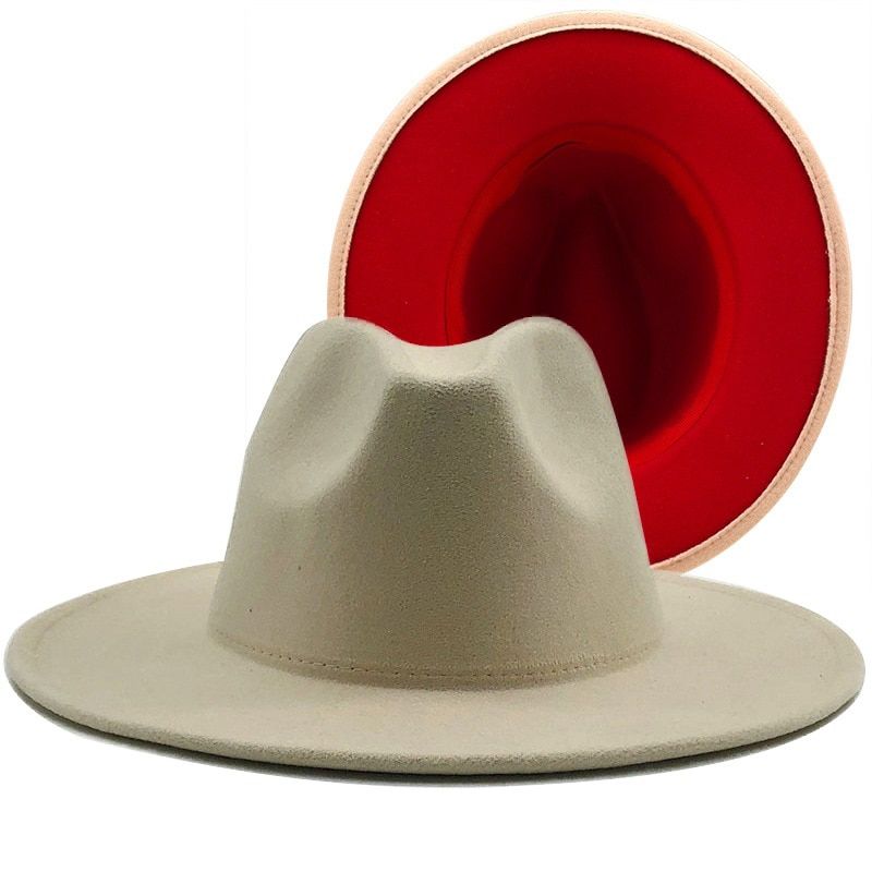 Jazz hat red bottom fedoras women fashion hat church hat mixed color hats Two tone hat  lime green fedoras wholesale fedoras