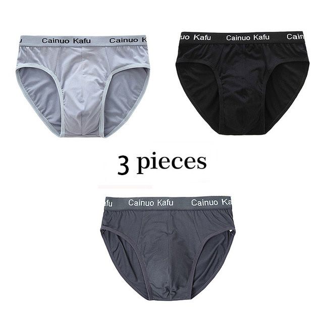3 Pcs Men's Briefs Breathable Menss Hot  Briefs Men  Fiber Mens Bodysuit Male Comfortable Solid Underpants