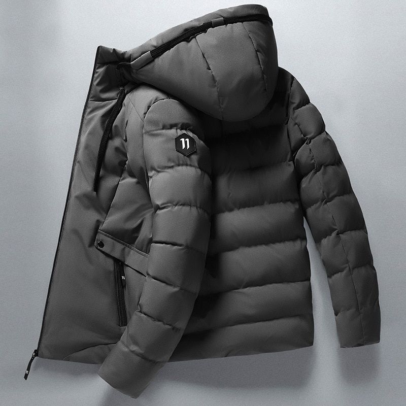Winter Casual Hooded Warm Jacket Men Fashion Thick Windproof Parker Jacket Autumn Windproof Hat Parker Jacket Men