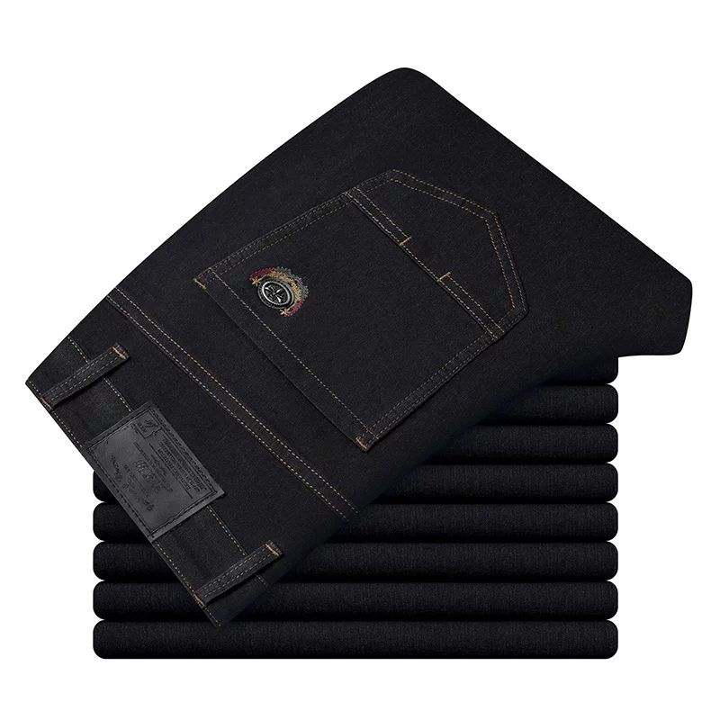High Quality Stretch Plus Cotton Loose Straight Denim Jeans Pants For Men New 2020 Spring Autumn Jeans - Pants For Men