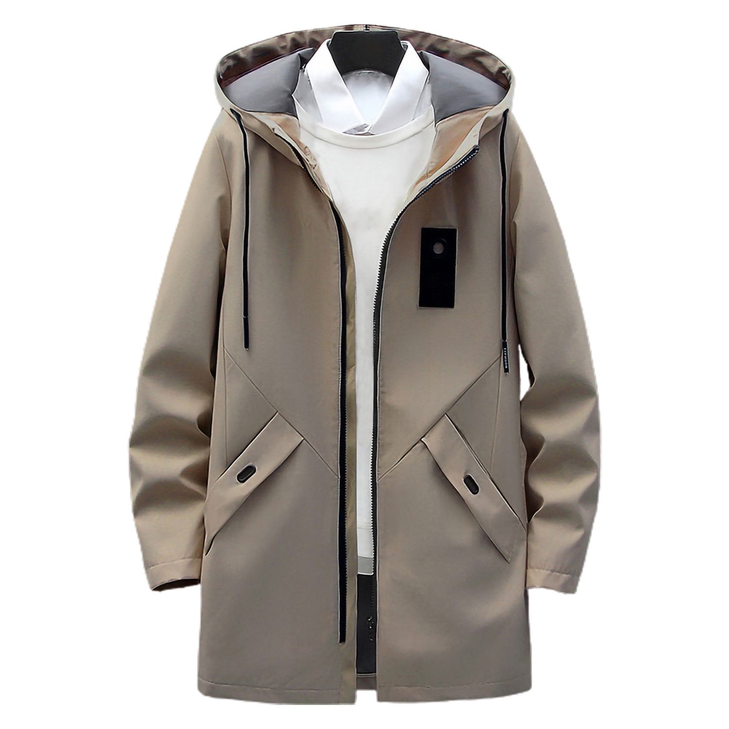 Men Zipper Coat Skin-friendly Long Sleeve Men Zipper Coat
