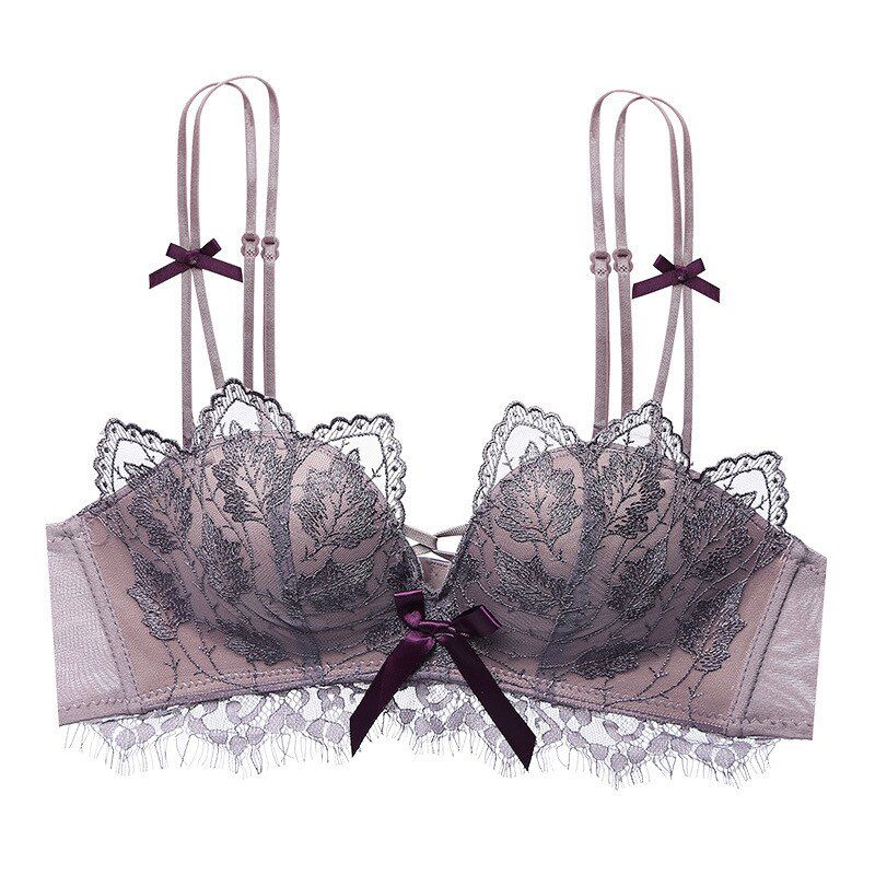 Adorns Lace underwear female petal Push up bra Set adjustment type beauty back bra Panties Seamless Back Cross Underwear Set