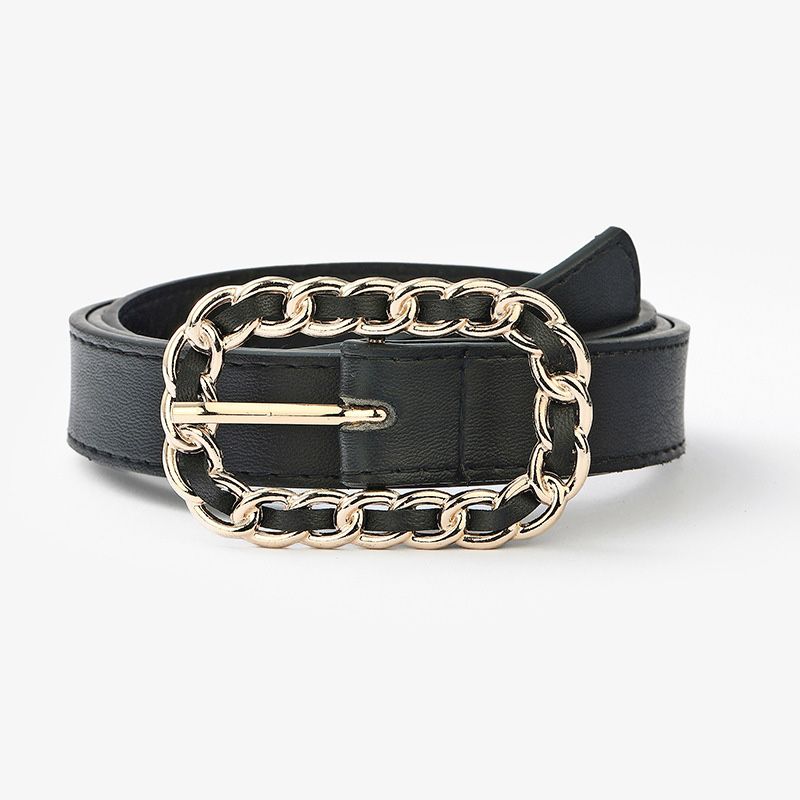 Loldeal 2.3x106cm New European And American Ins Style Fashion Personalized Japanese Buckle Casual Decoration Jeans Belt Women's Solid Color Belt For Women