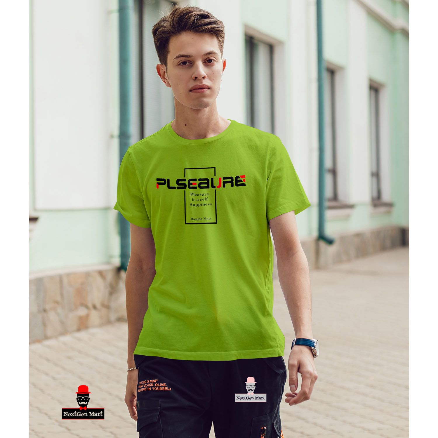 Pleasure comfortable jersey fabrics menz half sleeve tshirt