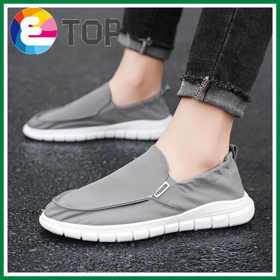 Fashion Slip-on Men's Canvas Shoes Breathable Lightweight Comfortable Men Shoes Summer Men's Casual Shoes Lazy Flat Shoes