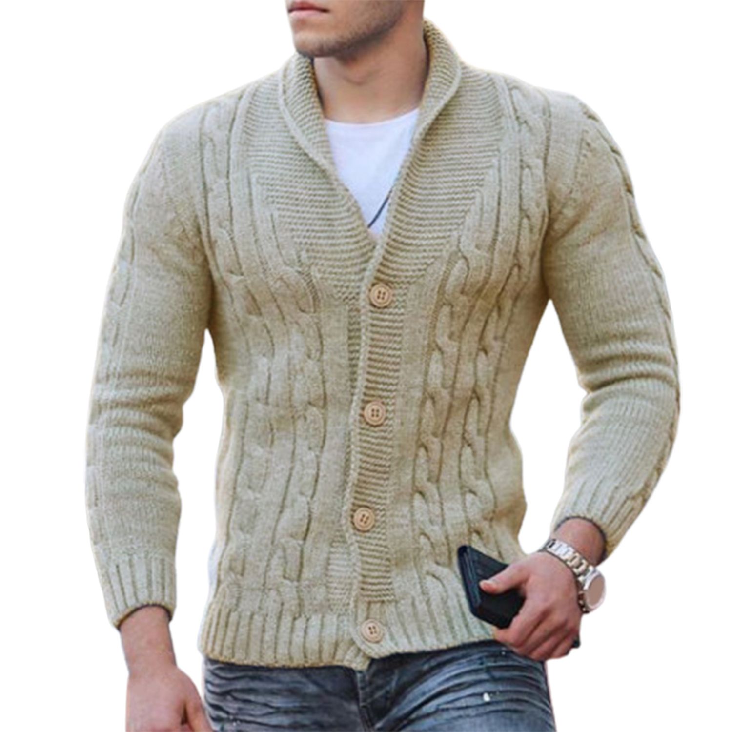 Sweater Coat Long Sleeve Wear-resistant Lapel Autumn Sweater