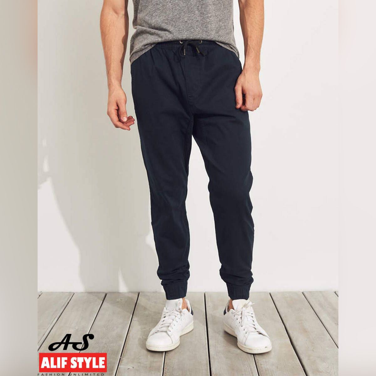Slim Fit Navy Blue Trousers Joggers Sweats Pants for Mans
