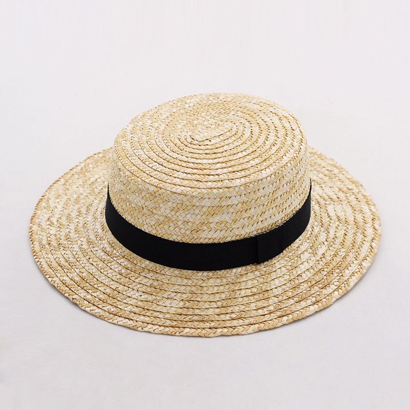 Fashion Summer Women Wide Brim Natural Straw Hat Chapeau Female Sun Hats Boater Black Panama Beach Hat Sombrero Fedora