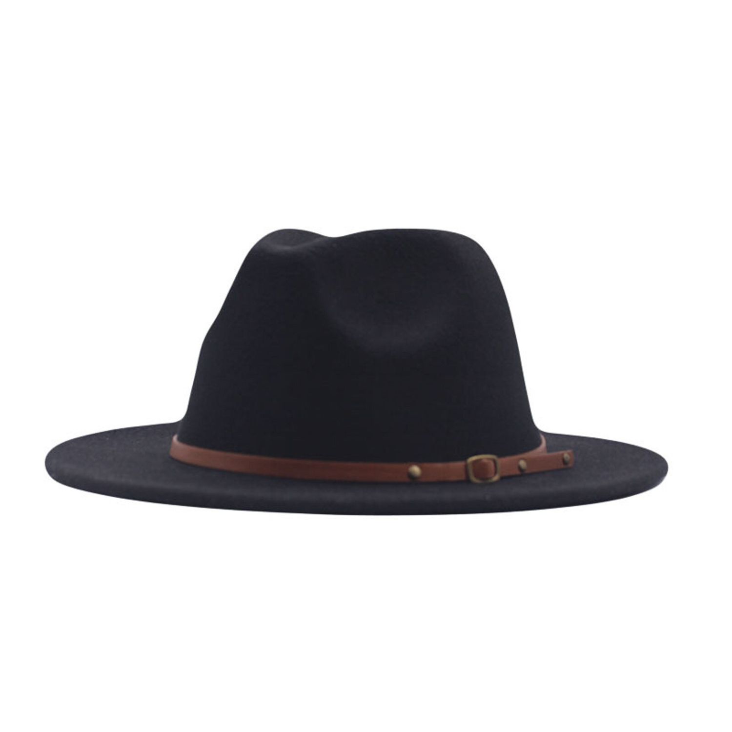 Simple Women Men Wool Vintage Gangster Trilby Felt Fedora Hat With Wide Brim Gentleman Elegant Lady Winter Autumn Jazz Caps