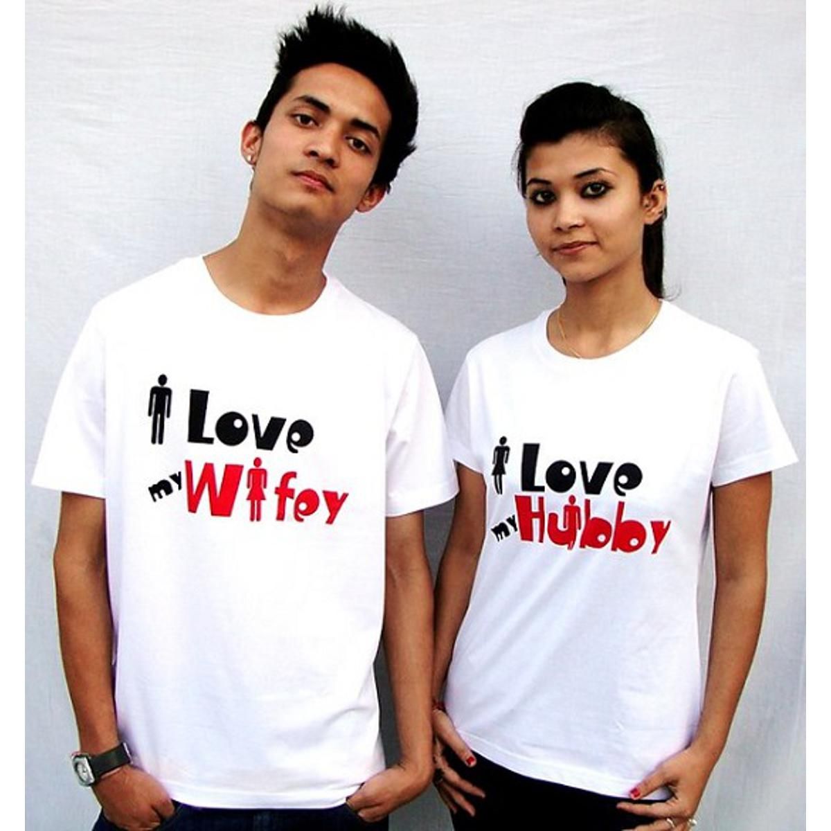 Taiwan CVC Couple T-Shirt for Valentine Day