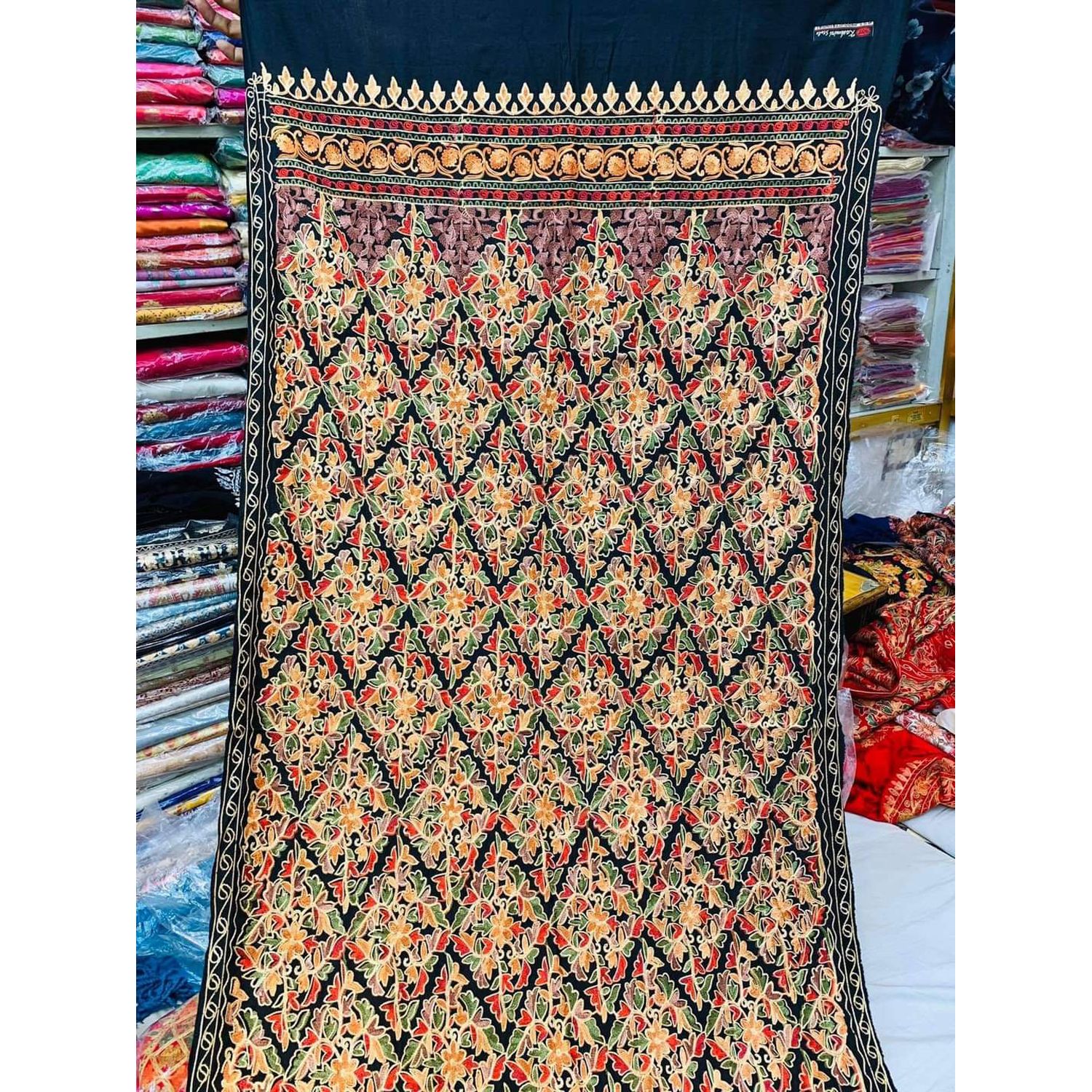 kashmiri Pashmina Shawl-Black