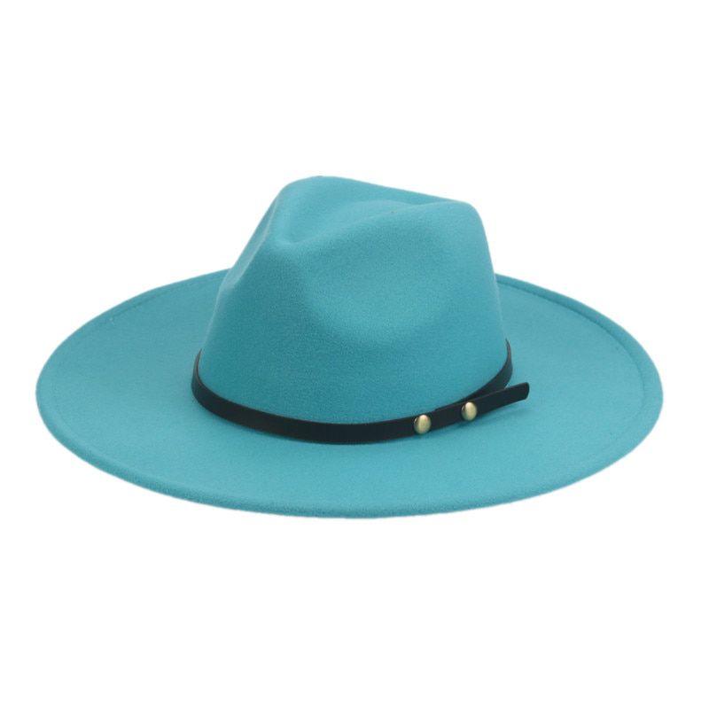 fedoras women hats panama big brim 9.5cm solid belt casual khaki camel yellow green outdoor classic formal dress men women hats