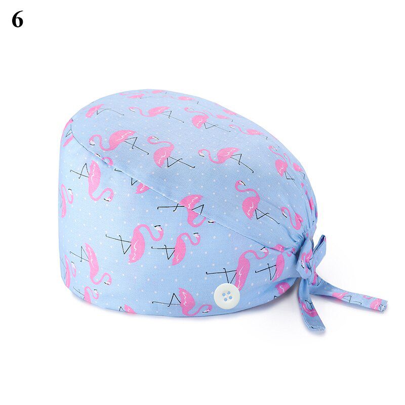 on Surgical Cap Print Pharmacy Pet Shop Women Doctors Cap Floral Nurse Fashion Classic Sweat-absoent Towel Surgical Cap