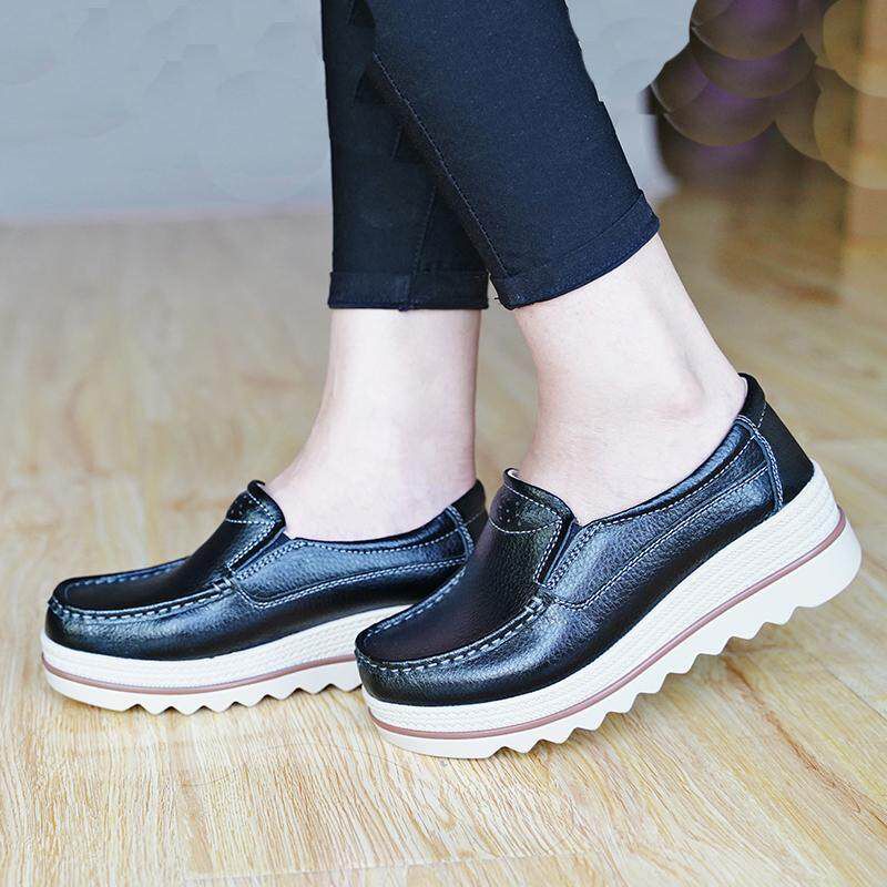Women Wedges Shoes Thick-soled Female Platform Shoes Small Shoes Casual Large Size Shoes 35-41