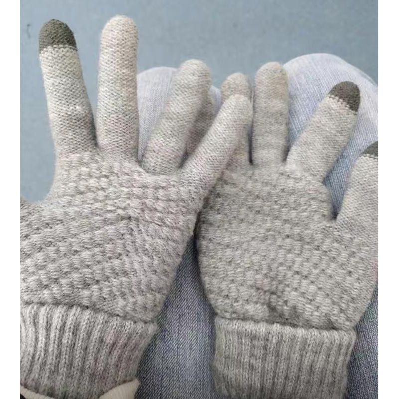 Gloves Women Solid Touch Screen Cold-proof Plus Velvet Winter Keep Warm ple Fashionable 8 Colors Full Fingers Teenagers Basic