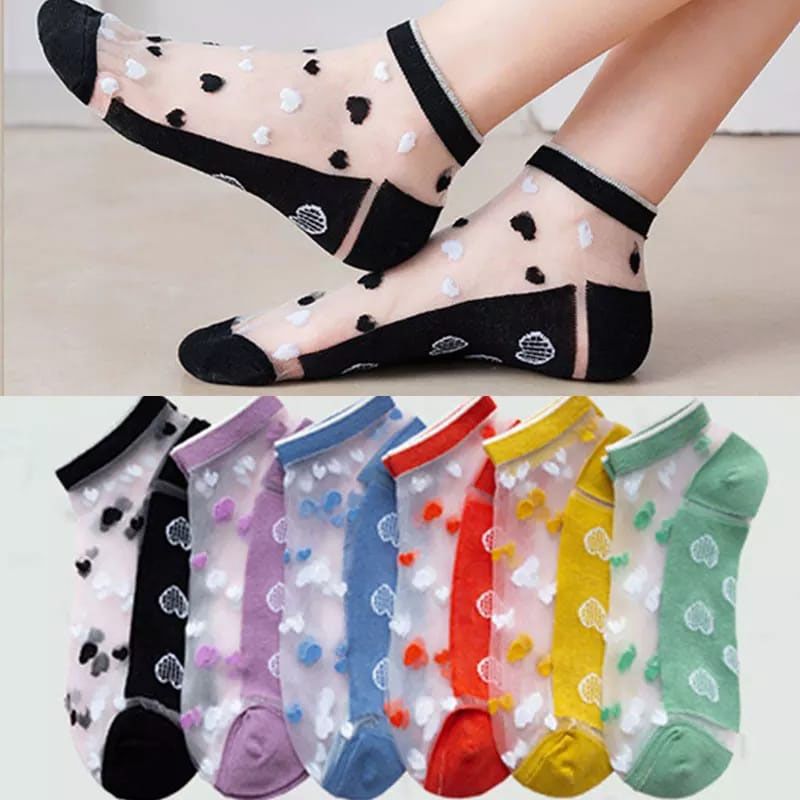 Women Ladies Socks Personality Ocean Series Sheer Mesh Glass Silk Socks Ultrathin Transparent Crystal Lace Summer Ankle Sock
