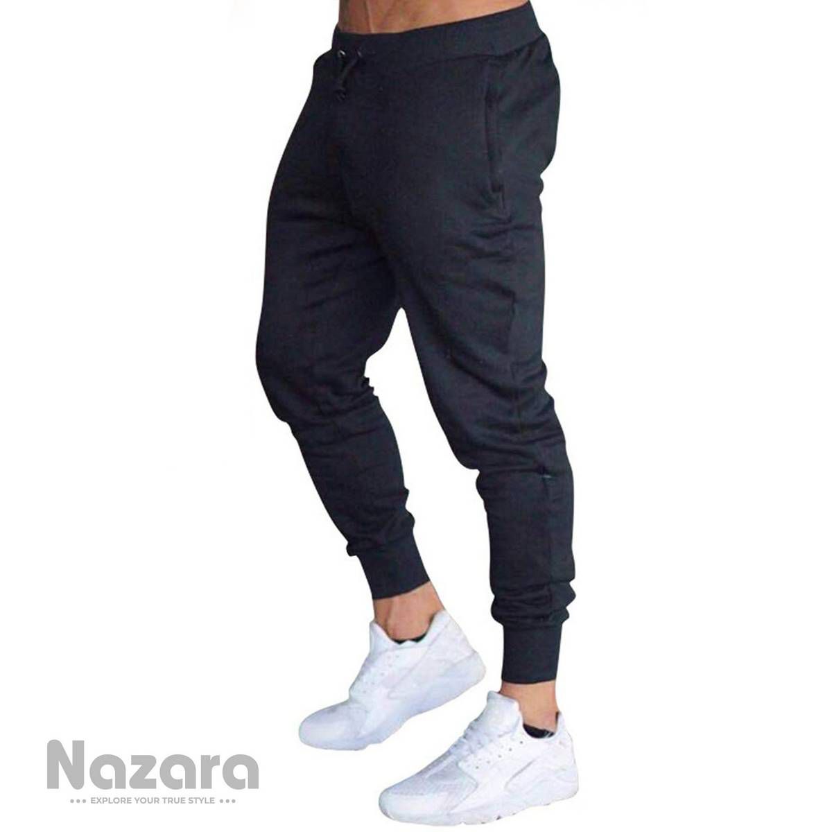 Stylish Black And White Color Comfortable Trouser For Men's
