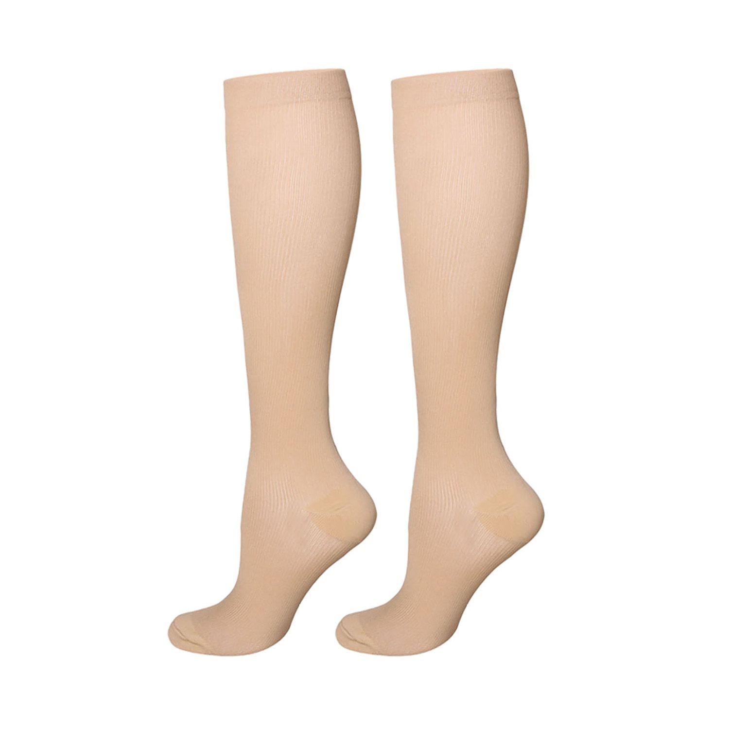 Women Solid Color Sports Compression Stockings Cycling Running Knee Length Socks