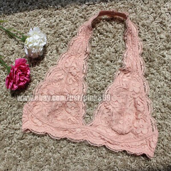 ultra-thin underwear  lace triangle bra halter-neck bralette wireless bra