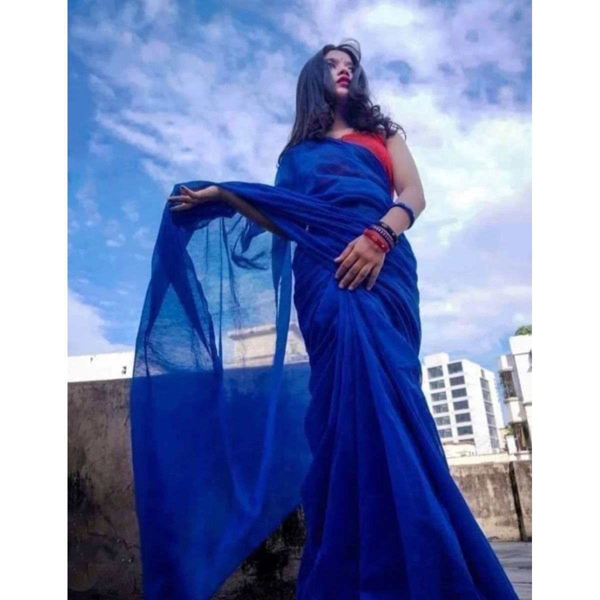 Muslin Than Shari Sky Blue Colour Saree Same As Picture Saari For Woman Sari Collection Saree For Woman  Tangail Saree Shari For Woman Saari For Girl Saari For Woman,Tangail Tat Shilpo (Tan) - Sharee For Women - Sari
