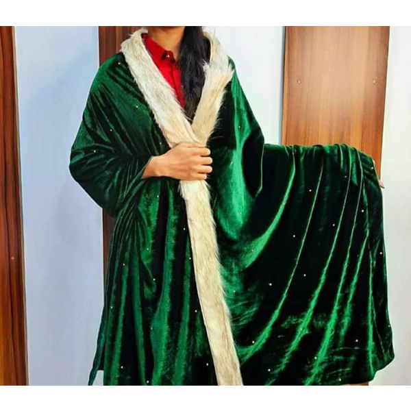 Velvet Shawls For Women Fabric With Stone Work