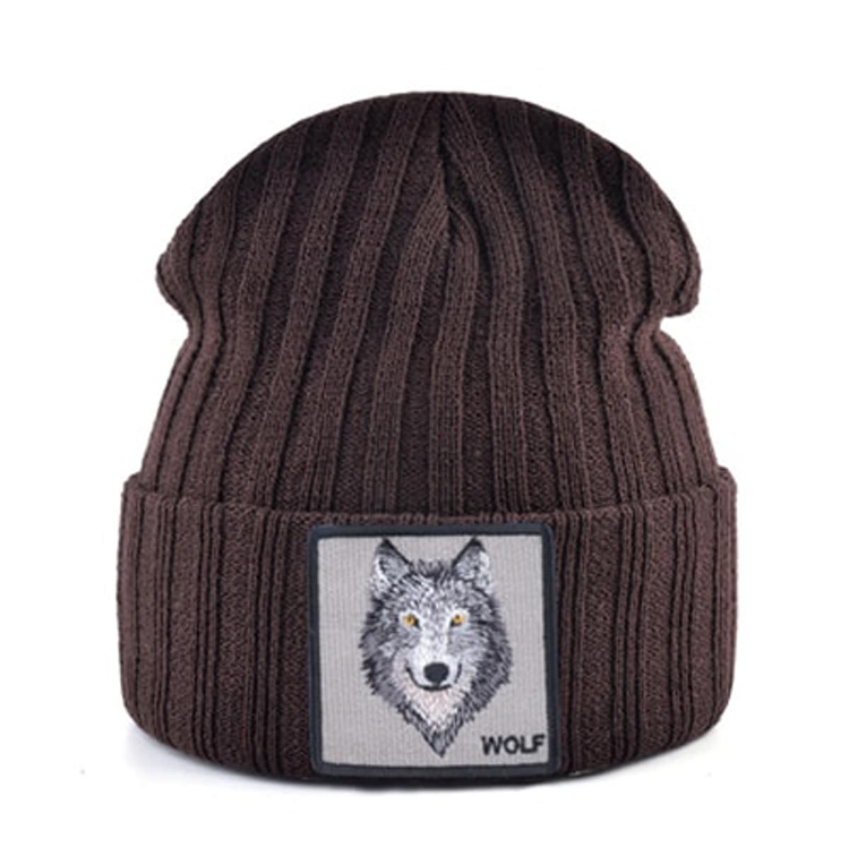 Fashion Knitted Hats For Men Women Wolf Pattern Skullies Beanies UniKnitting Streetwear Hop Bonnet Caps Kpop Gorras