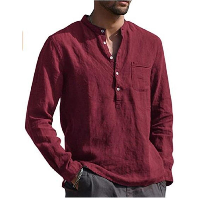 QIWN 2021 Shirt Men's Shirt Summer Shirt Autumn Hot Shirt Men's Cotton Linen Shirt Linen Shirt Large Size Shirt Business Shirt