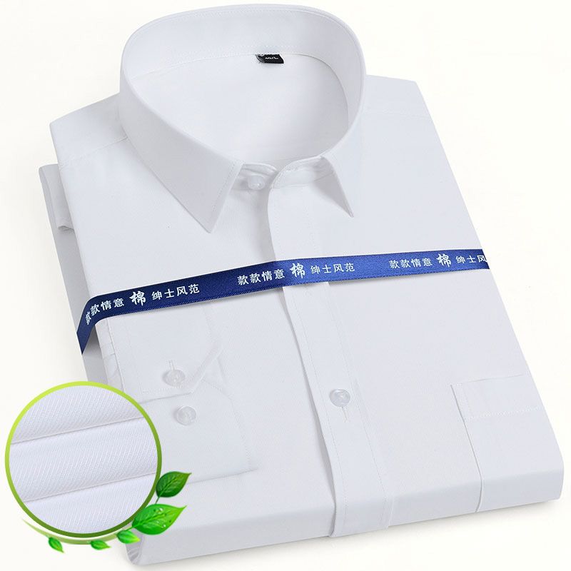 New Formal Men Business Dress Shirt Long Sleeve Office Work Easy-care Solid Color Twill Stripe Fashion Men Smart Casual Shirt