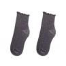 Fashion Women Solid Color Glitter Ribbed Breathable Cottonddle Tube Socks