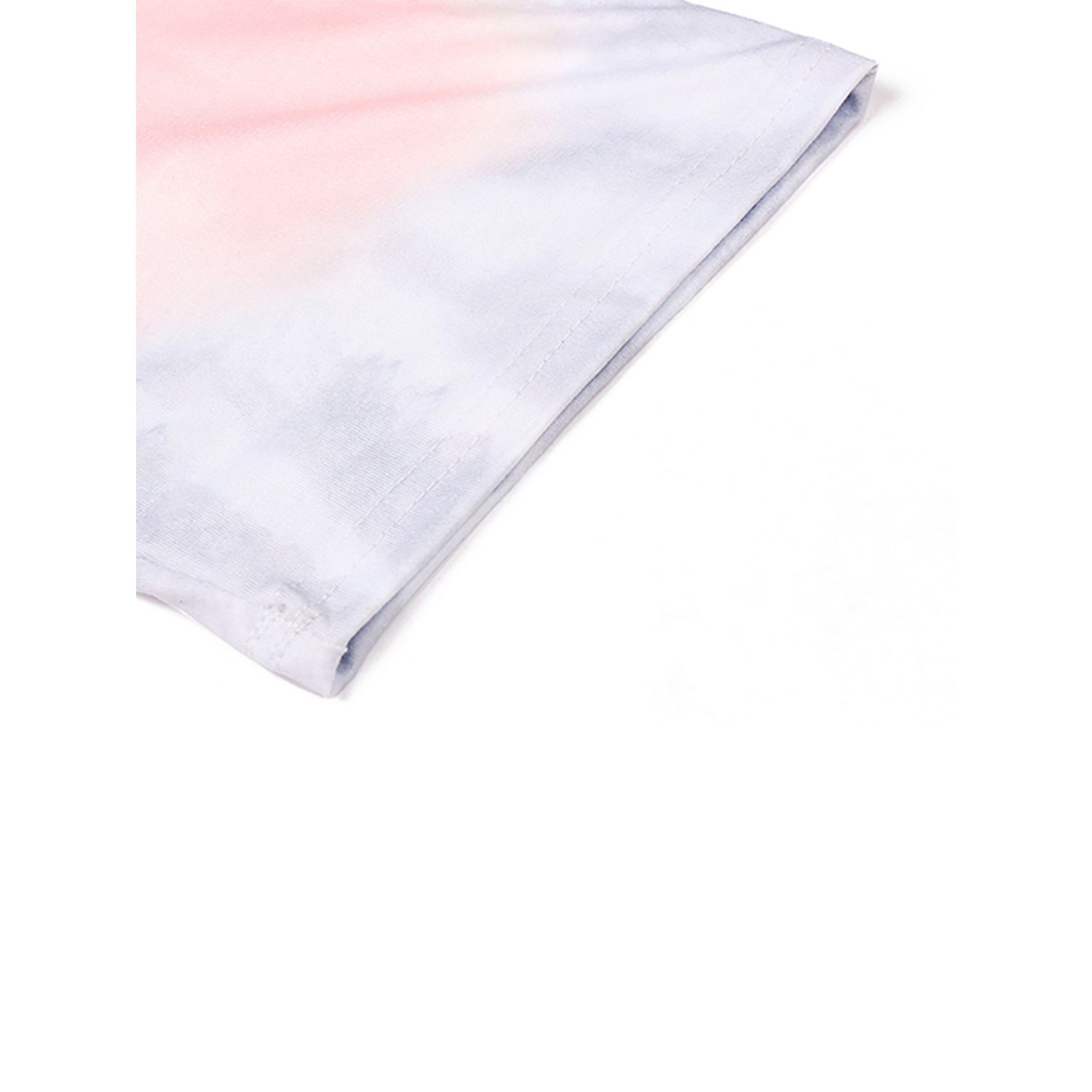 Women Tie Dye Printed Pattern T-shirt, Crew Neck Flower Print Tunic Casual Tees Loose Tops