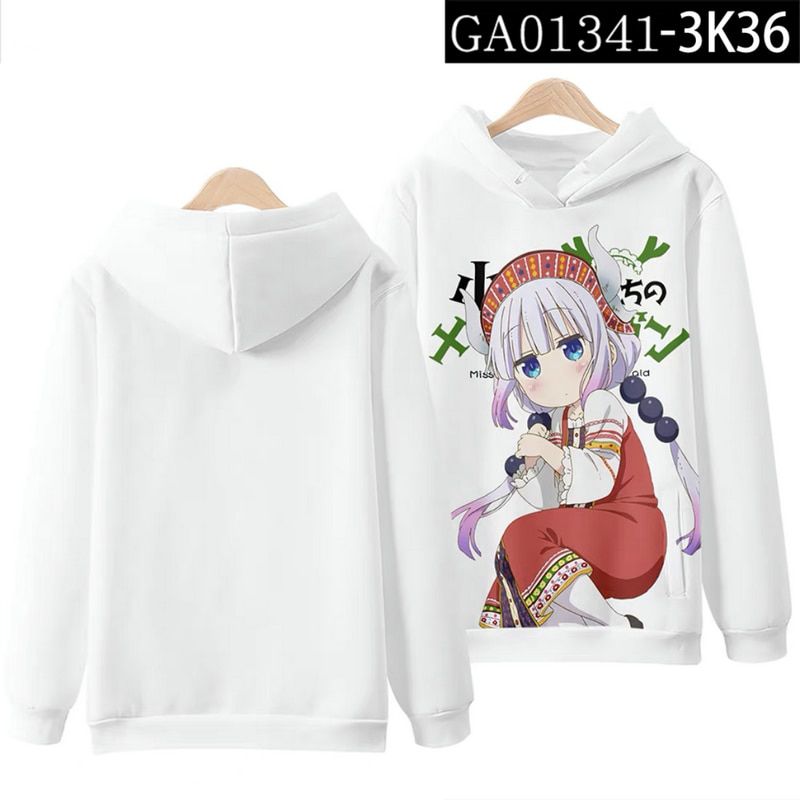 Kyoto Animation Miss Kobayashi's Dragon Maid 3D Printing Autumn Fashion Japanese Anime Hoodies Sweatshirt Pollover Plus Size