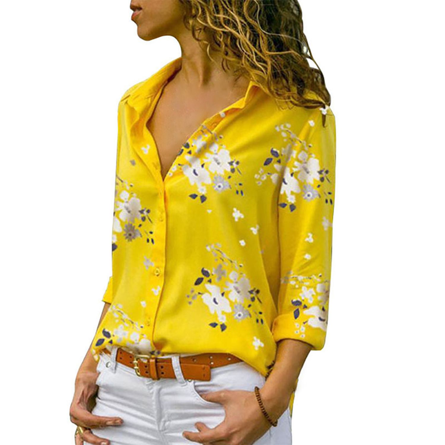 Spring Blouse Floral Print Individual Spring Shirt
